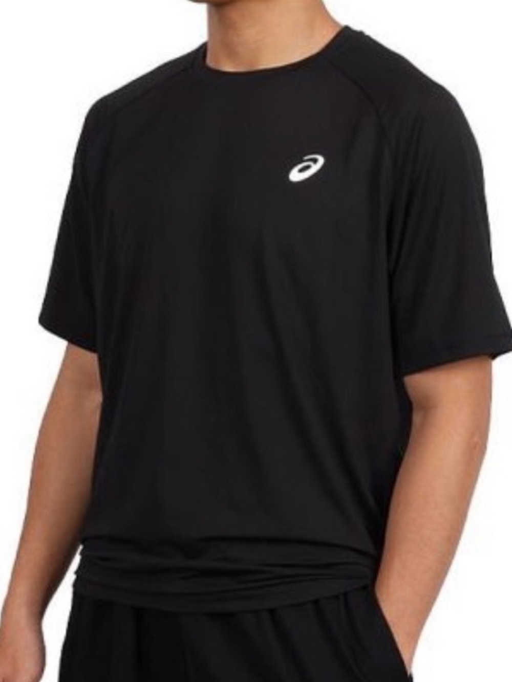 Asics Black Tee with White Logo